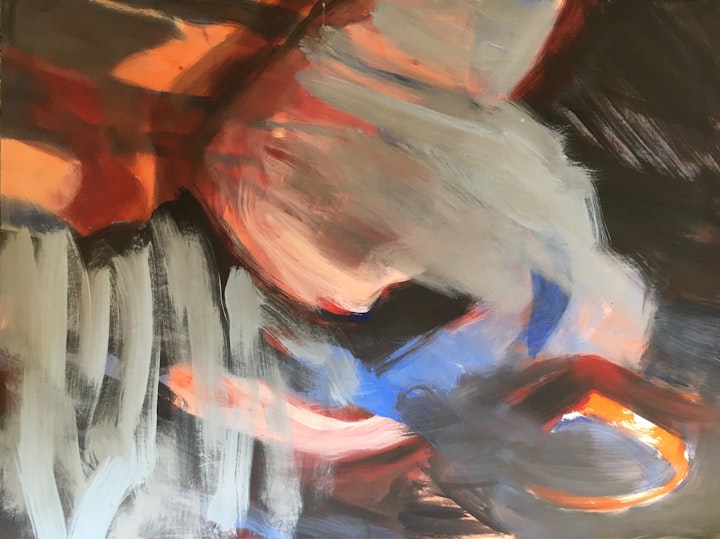 Ære - Ære. Denne finnes i to ulike format: 97 x 130 og 195 x 255 cm
Malt i Tivoli , Italia 2018