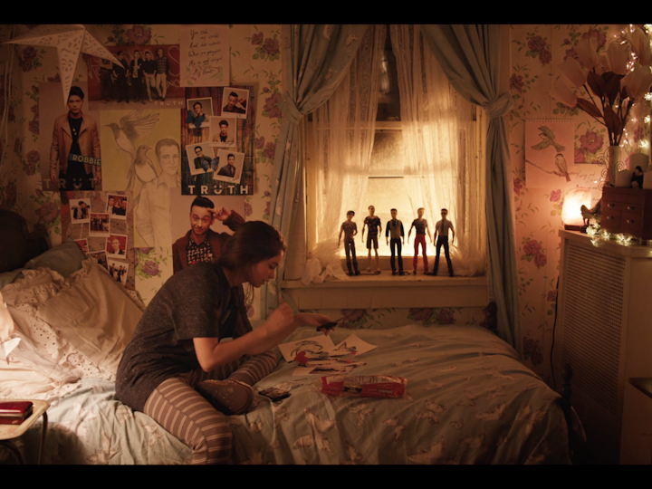 Added all wallpaper, painted, completely refurnished room including all funiture, artwork, graphics, window dressing, decor