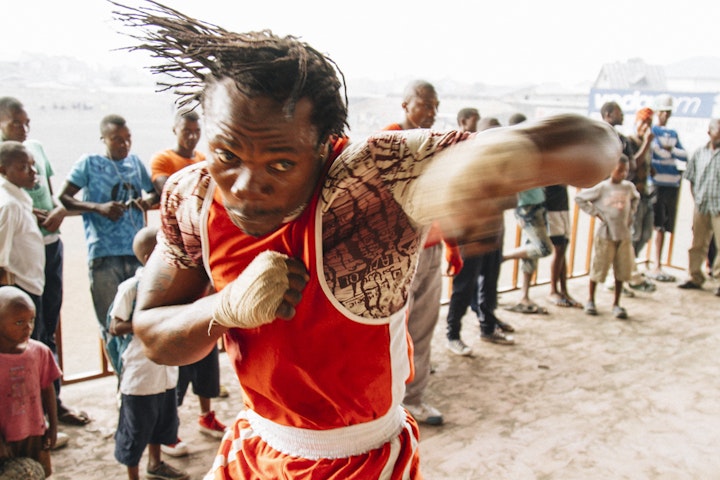 A member of Le Club de l'Amitié training. Goma.