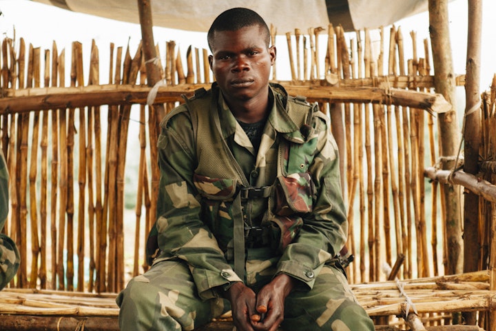 A FARDC soldier the day after he survived an attack from Mai Mai Niatura rebels in Masisi where 14 of his comerades were killed.