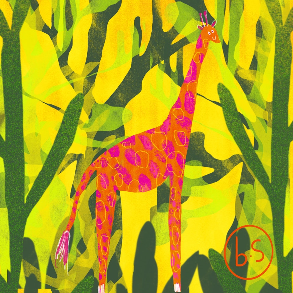 Giraffe print business cards