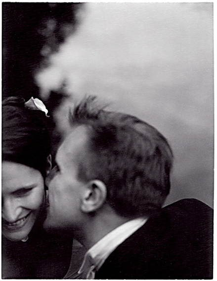my sister lisa and her husband vincent on their wedding day, polaroid