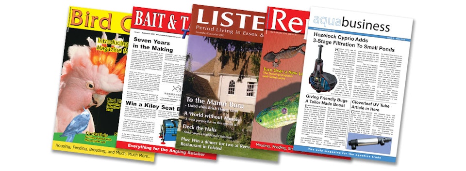 Editorial - <strong>Mulberry Publications | Group Editor</strong>
As Group Editor I was responsible for x trade, b2b and consumer hobbyist magazines, associated websites and events. Leading design, working closely with advertisers, commissioning contributors and creatives, as well as exploring new business areas and publishing opportunities, I oversaw the complete editorial portfolio of this niche publisher.