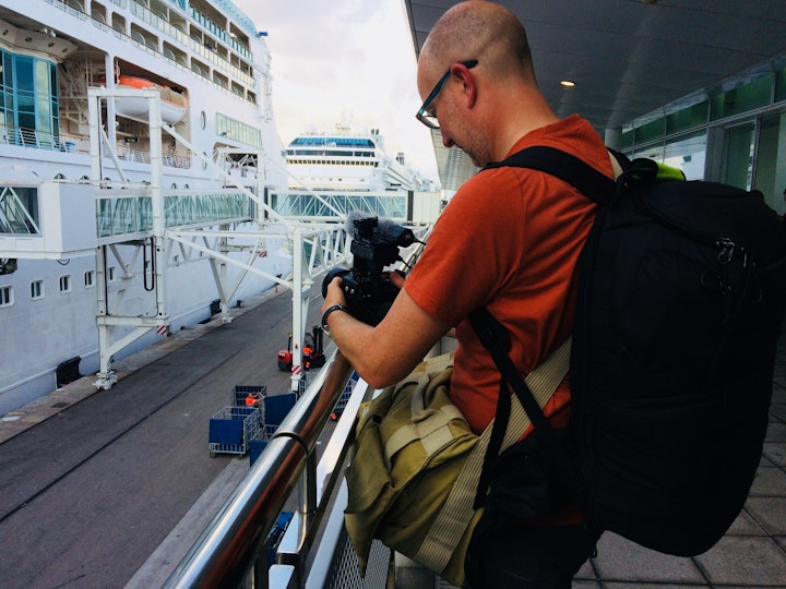 Camera crew on the Blockchain cruise