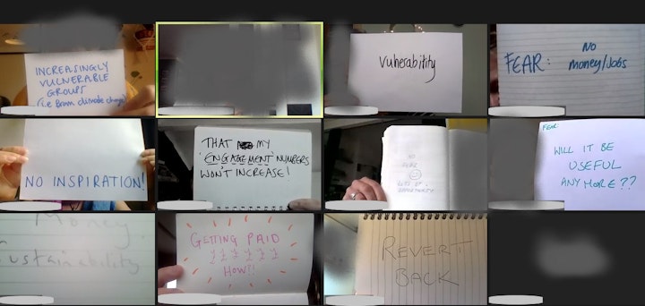 FEAR How can we maintain our practice as socially-engaged artists session words C