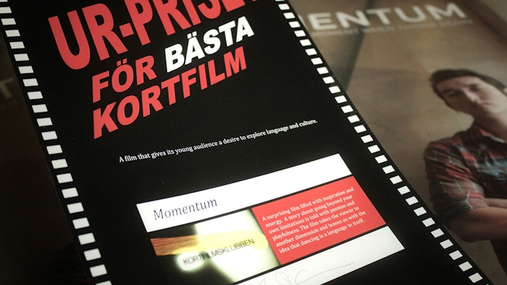 Momentum - Momentum receiving the UR-Award at Uppsala Short Film Festival
