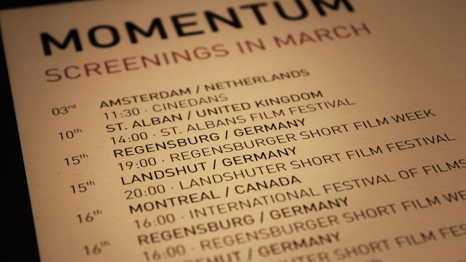 Momentum - Screening Schedule for March 2013