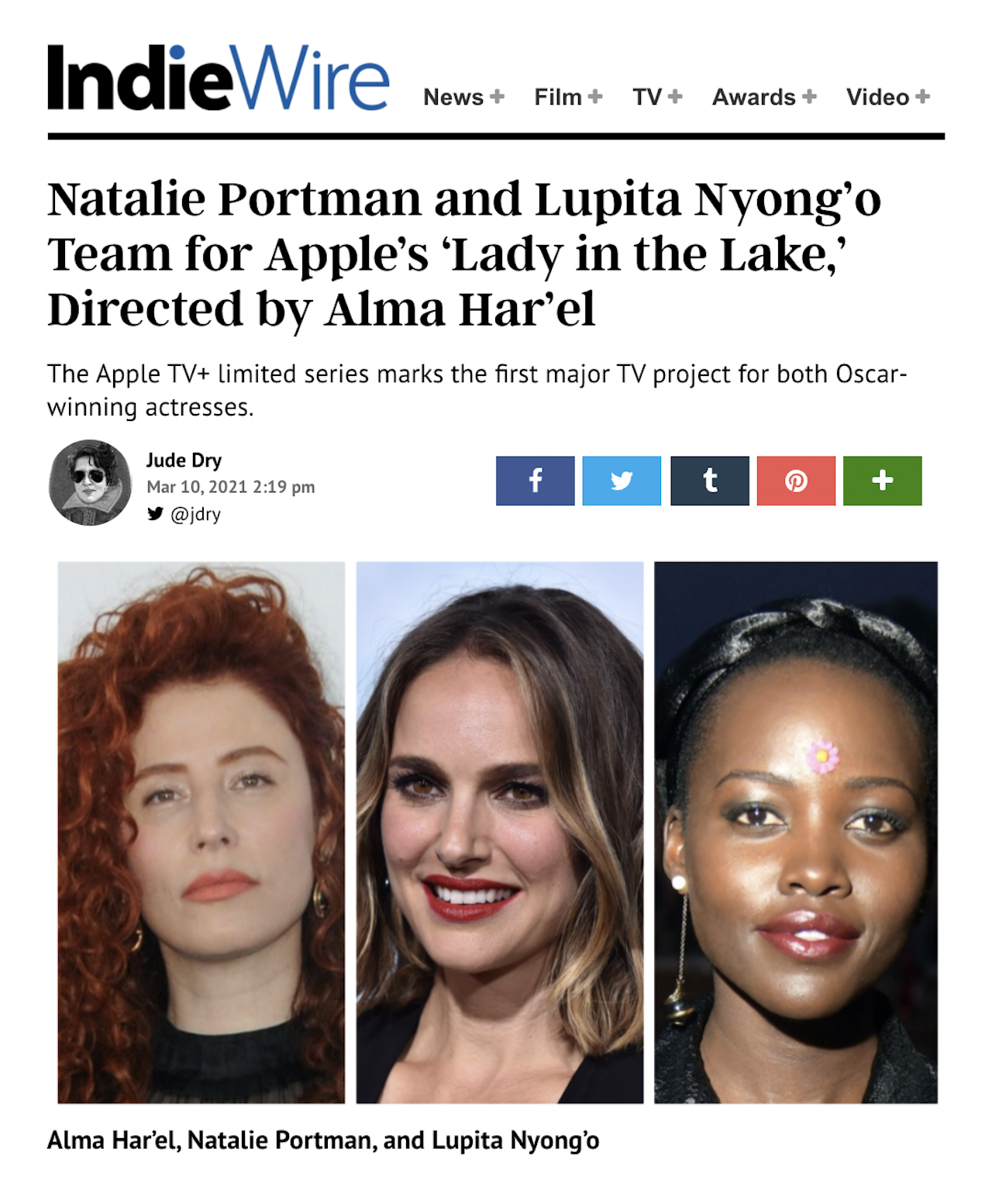 Apple gives a straight-to-series order for “Lady in the Lake”, directed and co-written by Alma Har’el