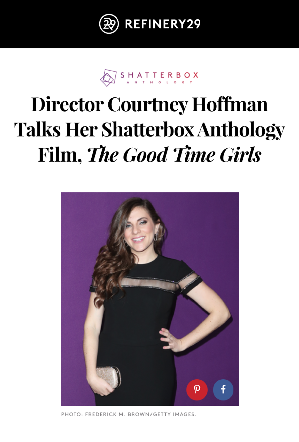 Courtney Hoffman 'comes out' as a director: "it's just one white man after another that we’re told is our hero"