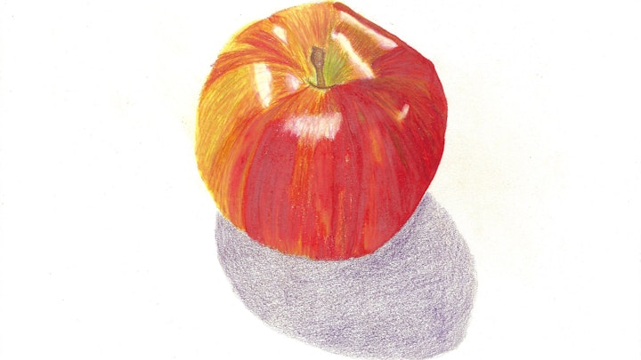 Colored Pencil Apple Still Life - 11" x 14"