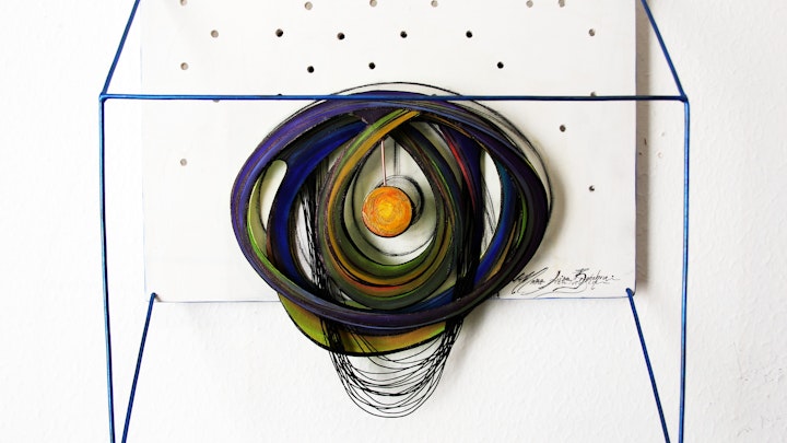 Parallel Universe . The Eye of Universe .
Mixed Media on Birchwood and Canvas. 3D . 16 x 11 x 6 in