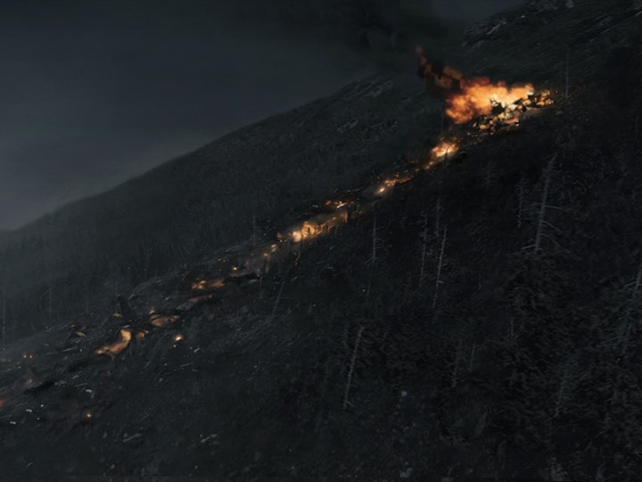 RESIDENT EVIL: AFTERLIFE.......Mt. Fuji Osprey crash......© Constantin Film