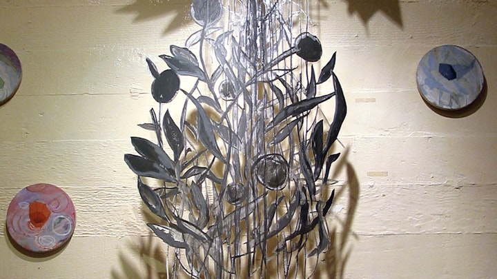 midcourse transfiguration | gouache and charcoal on cut paper, casein on wood panels wire | 2002
Melting Point Gallery | San Francisco