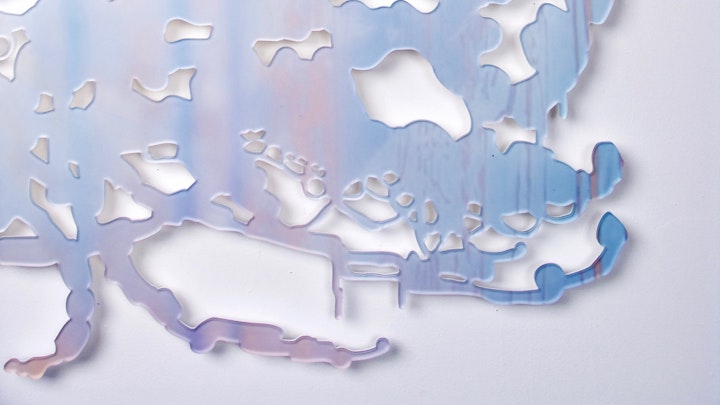 Miami Cloud Machine 7 (detail) | 34.6 x 33.6 inche | machined cast acrylic sheet, ultra chrome print | 2009