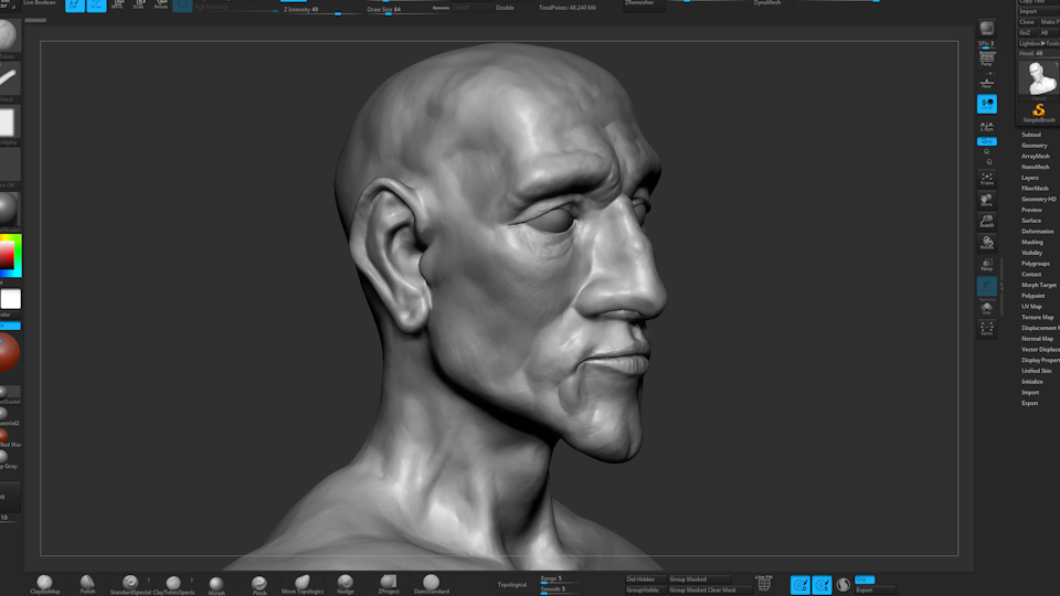 3D - Work in progress head sculpt