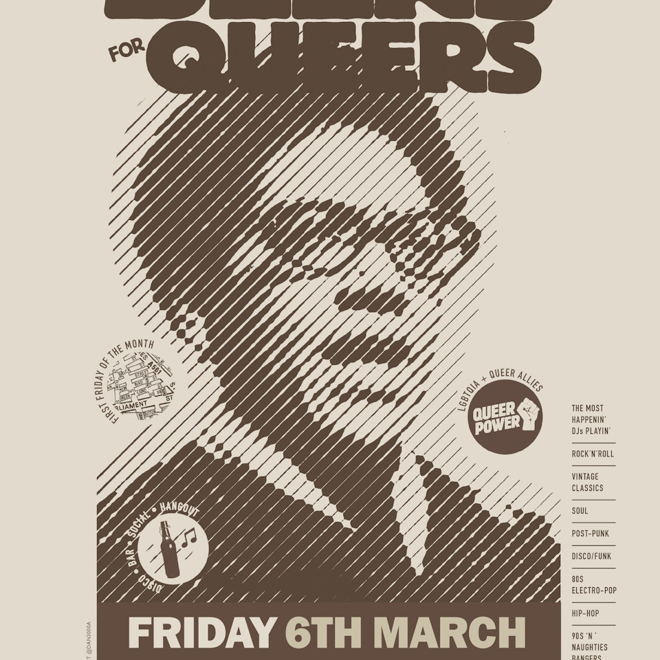 Posters for Liverpool club night Beers for Queers (2017 – 2020) Beers for Queers, March 2020