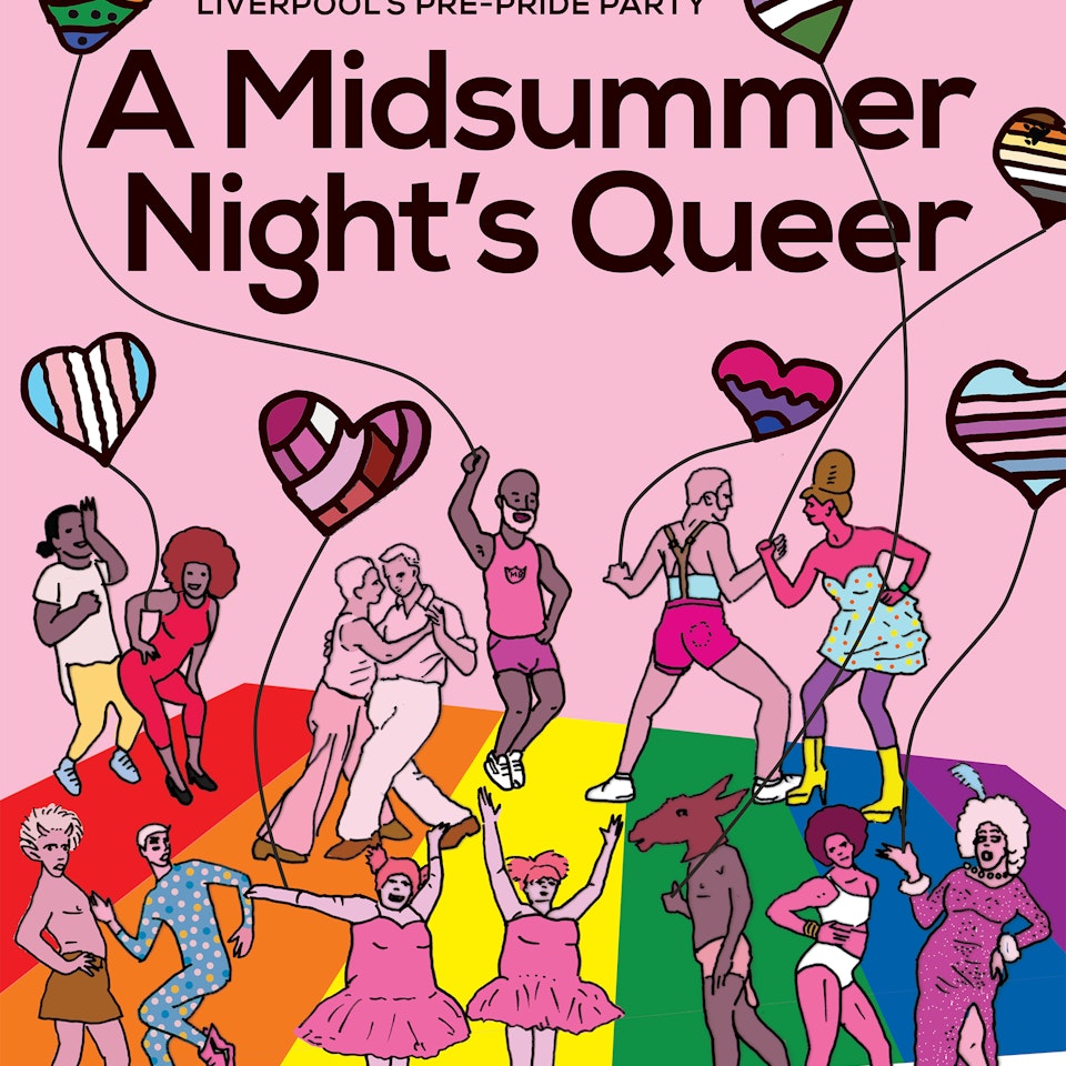 Ground floor perfumery, stationery, and leather goods Midsummer Night’s Queer poster