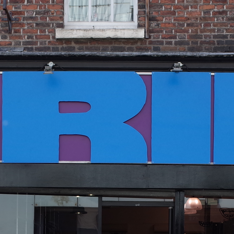 Dan Taylor - Grin, Bold Street, Liverpool — front elevation signage and window painting