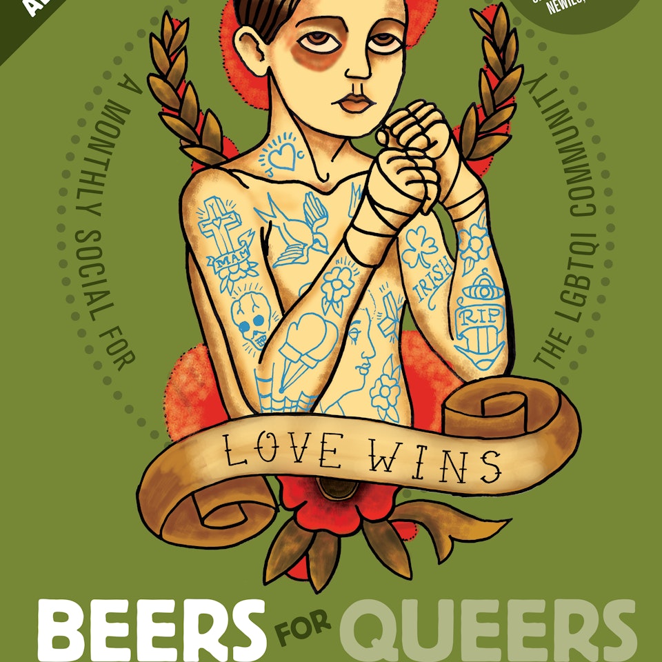 Posters for Liverpool club night Beers for Queers (2017 – 2020) Beers for Queers, December 2017