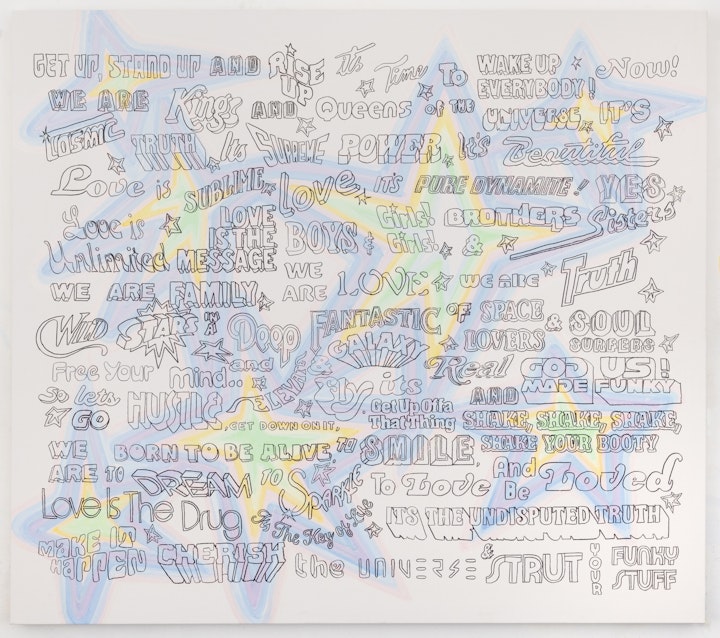 FantasticGalaxy_58x66. 
Acrylic/Oilpastel/Marker/DiamondDust/Canvas