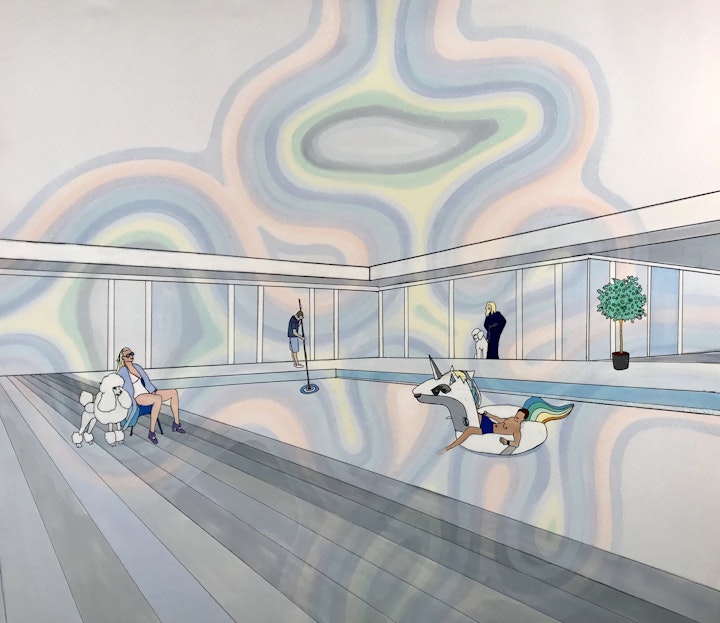 Unicorn 52x62   Acrylic/Oilpastel/Marker/DiamondDust/canvas