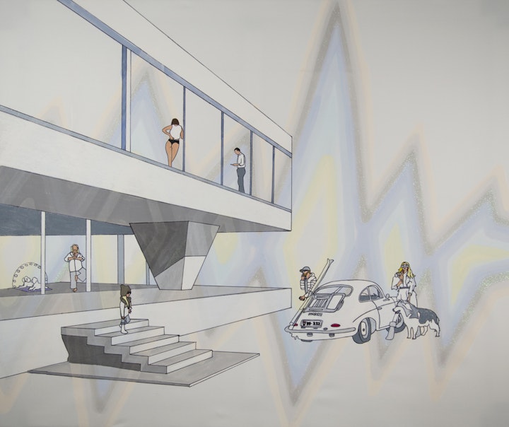 Alps 52"x62" Acrylic/Oilpastel/Marker/DiamondDust/canvas