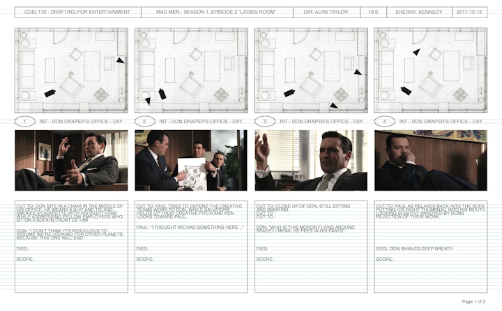 Mad Men: first white model - Storyboard page 1