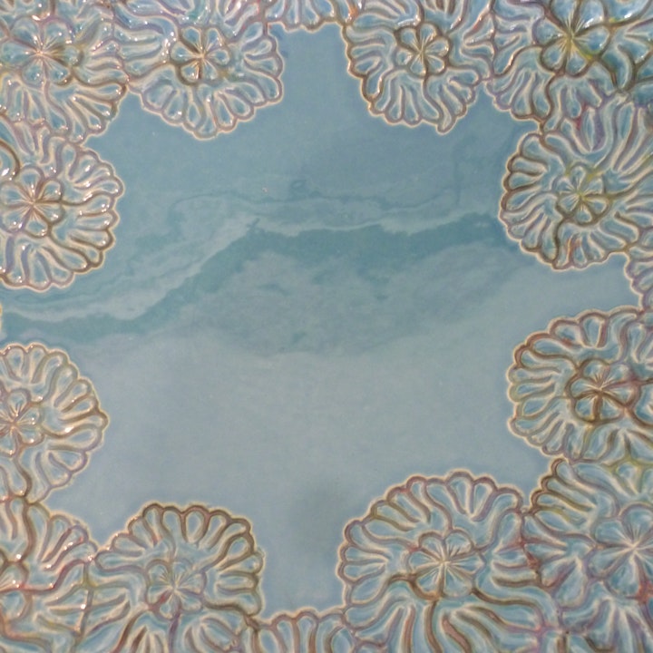 Andrea Boerman- bloemen turqoise detail
