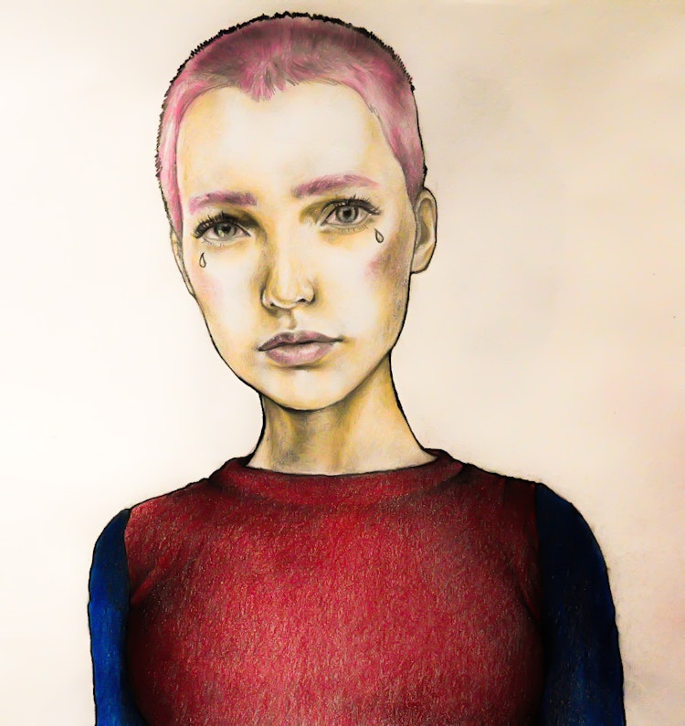 Graphics - Woman portrait
Color pencil, graphite on paper; 2017
