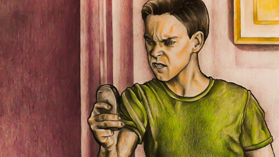 Graphics - Angry man illustration for comic story 
Color pencil on paper; 2017