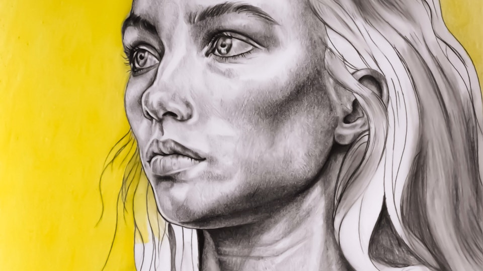 Graphics - Woman portrait
Graphite, pencil, oil pastel on paper; 2020